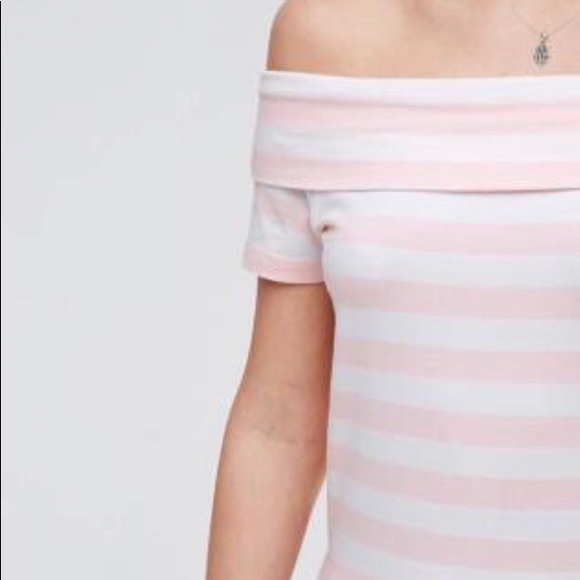 pink and white striped bardot dress - Picture 4 of 4